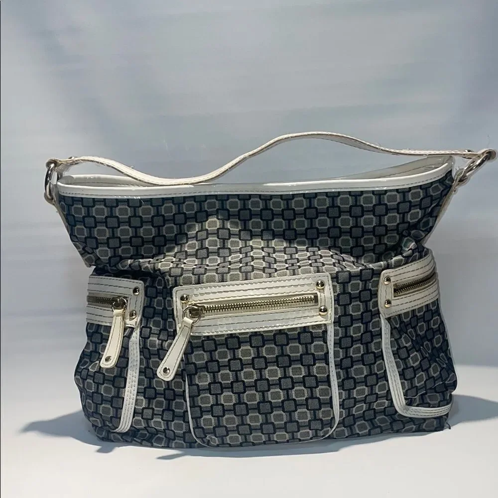 Nine West Black and Gray Shoulder Bag with Slouchy Silhouette